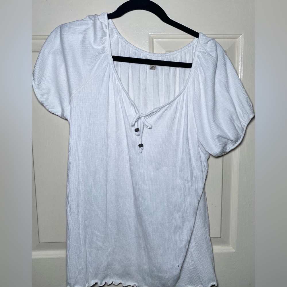 Allyson Whitmore‎ Women’s White Short Sleeve Top, XL